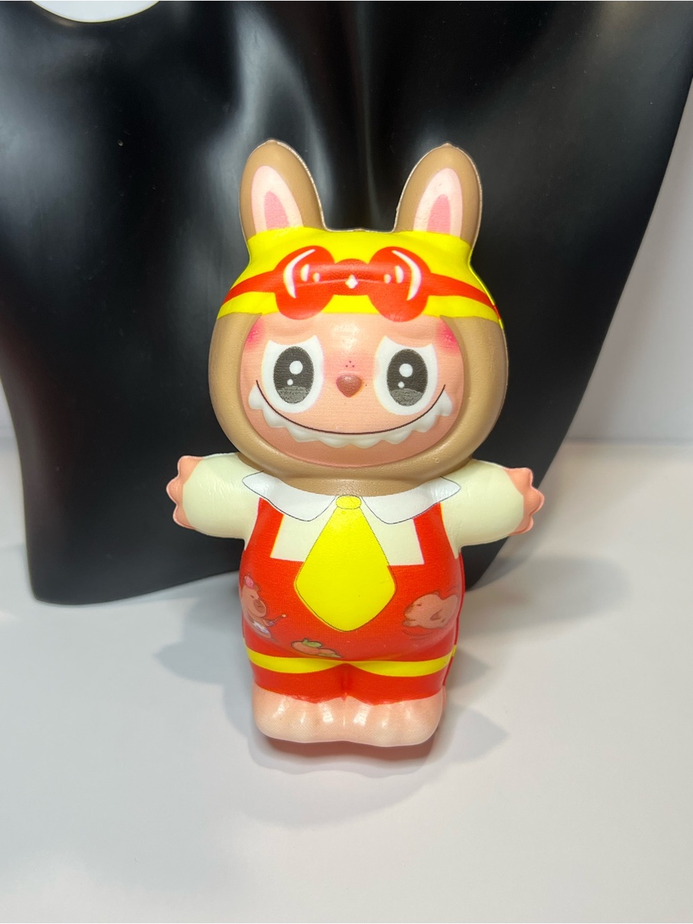 Cute Labubu Character Squishy in Red and Yellow